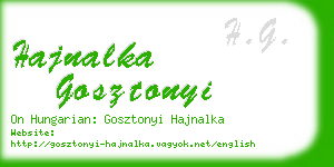 hajnalka gosztonyi business card